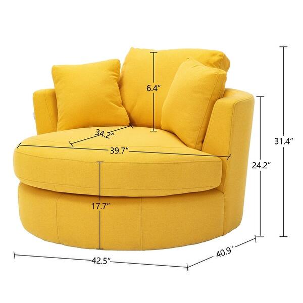 42.5" W Linen Swivel Barrel Chair Bed Bath & Beyond 33098561